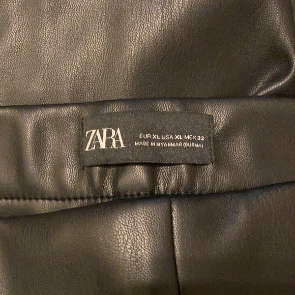 Zara leather pant. XL — never worn - Picture 2 of 3